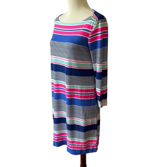 LILLY PULITZER SOPHIE DRESS M VIBRANT KALEIDOSCOPE STRIPES STRETCH LIGHTWEIGHT - Picture 4 of 12